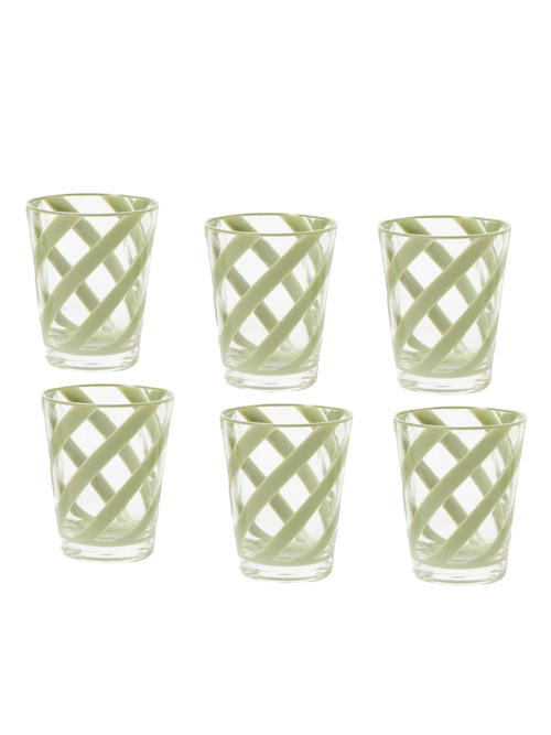 Grüne Swirl Outdoor-Gläser, 6er-Set