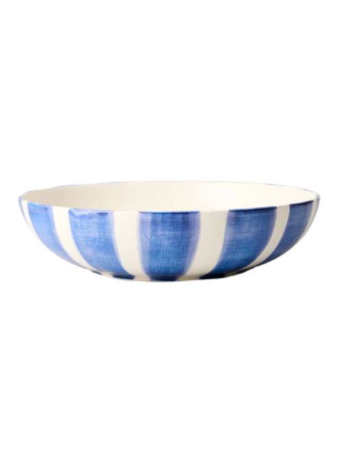 Portofino Blue Stripe Große Keramikschale