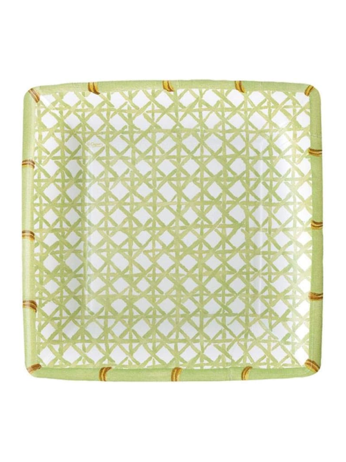 Quadratische Trellis Salat- und Dessertteller aus Papier, 16er-Set