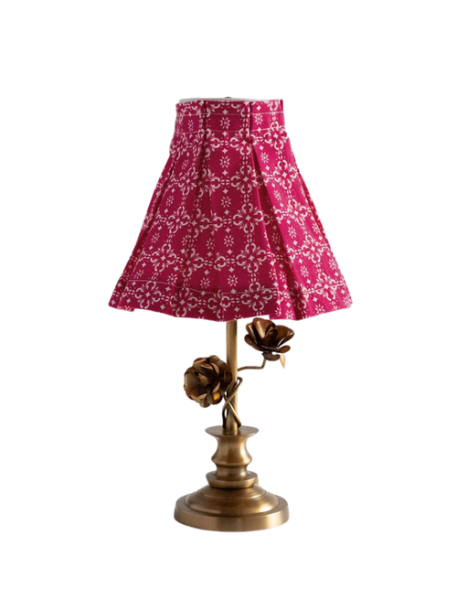 Florale Tischlampe aus Messing