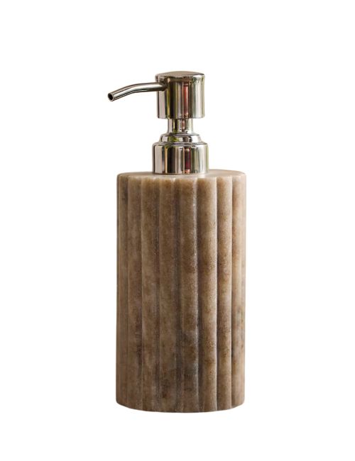 Gewellter Pumpspender aus grauem Marmor