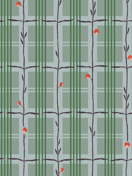 Sweet Pea Plaid-Tapete, 27" x 30' 