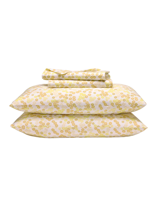 Schwebende Blütenblätter im Daisy Luxe Satin-Kernbettlaken-Set