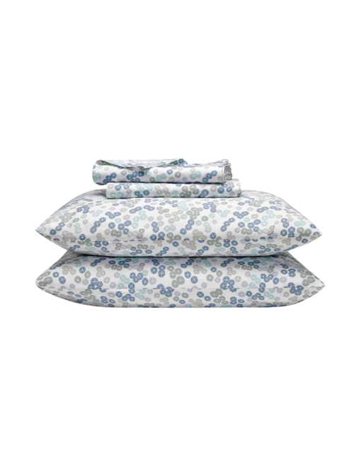 Schwebende Blütenblätter im Frost Luxe Satin-Kernbettlaken-Set