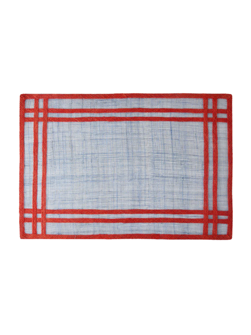 Newport Blaues und rotes rechteckiges Tischset