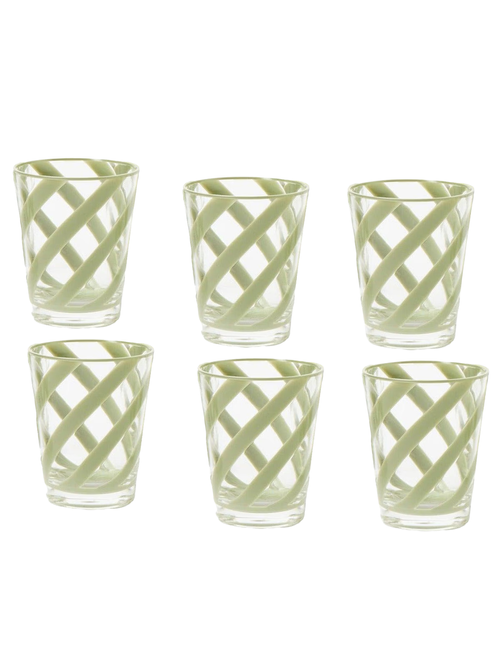Grüne Swirl Outdoor-Gläser (6er-Set)