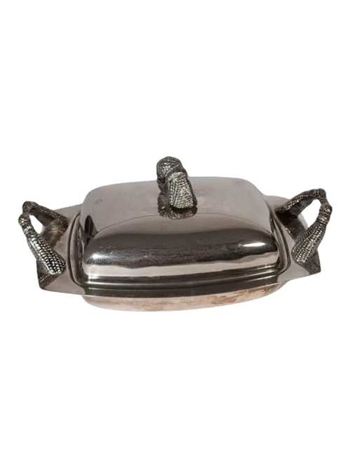 Vintage silberne Quasten-Butterdose