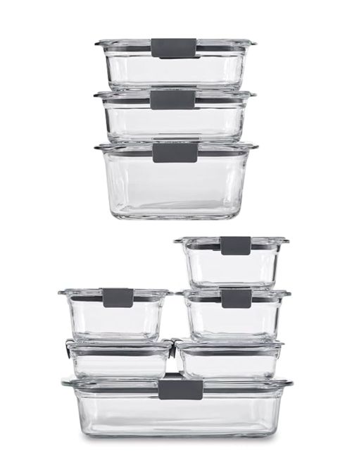 Rubbermaid Brilliance Frischhaltedosen aus Glas, 9er-Set