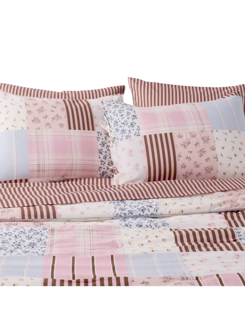 Perkal-Patchwork-Bettdecken-Set 