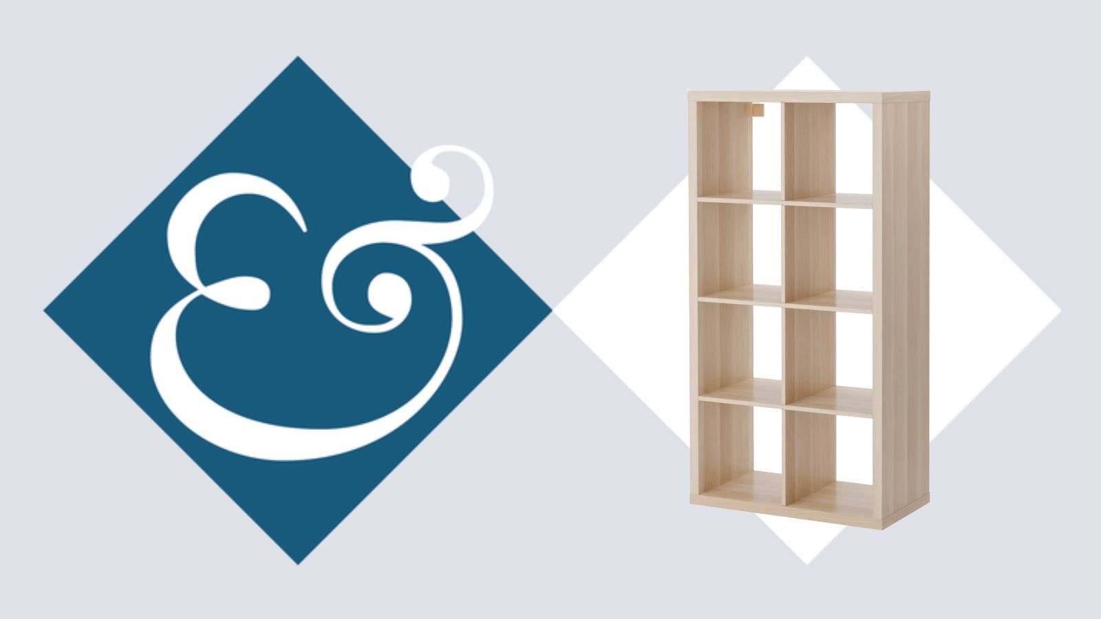 IKEA KALLAX cube storage on H&amp;G ampersand logo template