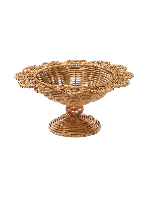 Kleine Luciana-Rattanschale mit Wellenschliff