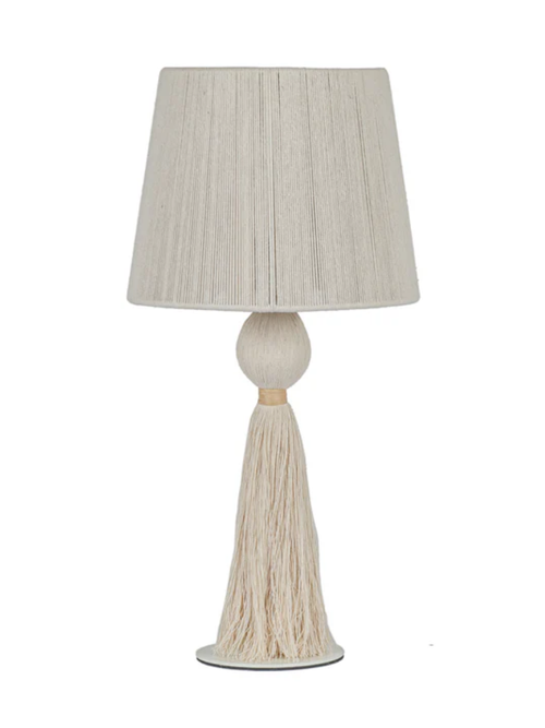 Samba Tischlampe aus weißer Baumwolle