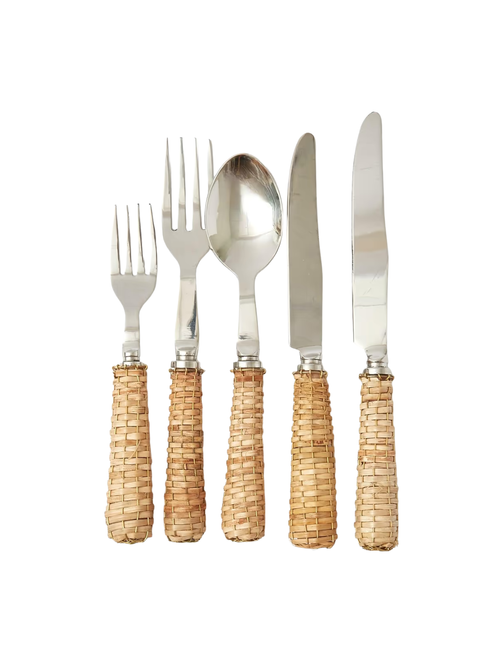 Rattanbesteck (5-teilig)