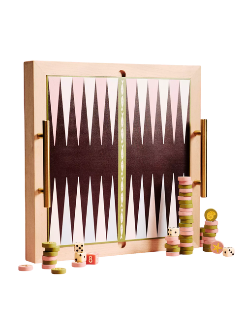 2-in-1-Dame- und Backgammon-Spiel aus Holz