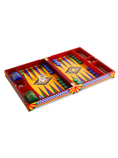 DOLCE&GABBANA Caretto Backgammon-Set aus Kunstharz und Holz