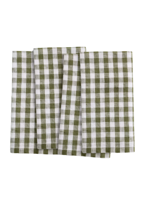Europäische Leinen-Gingham-Servietten 