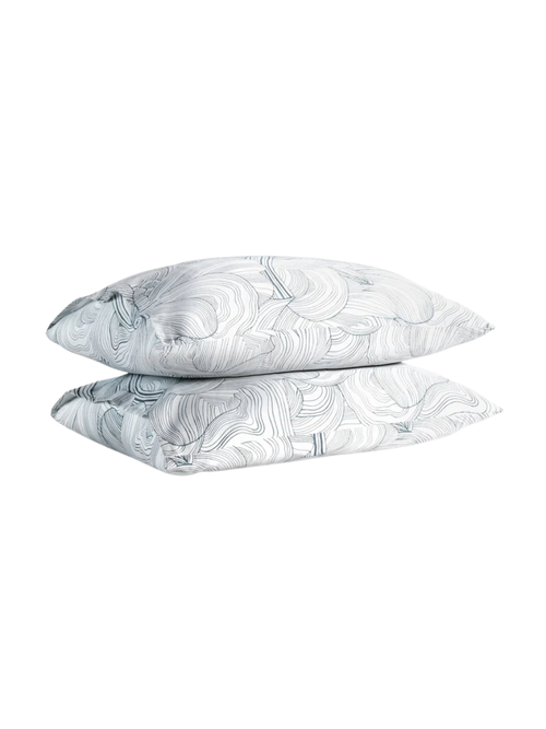 Oyster in Storm Luxe Satin-Kissenbezug-Set