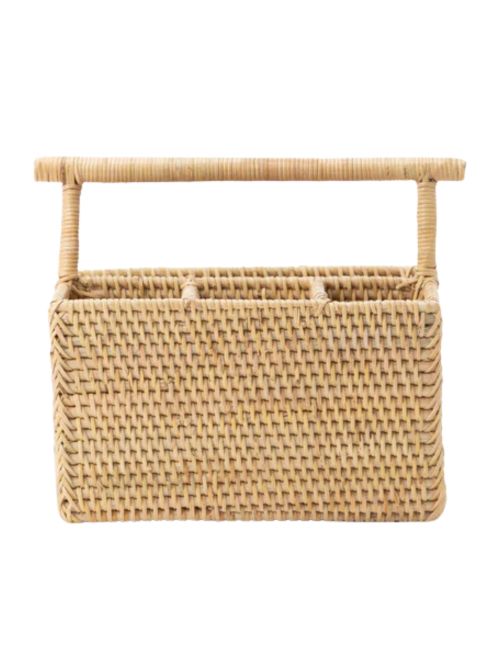 Utensilienbehälter aus Rattan