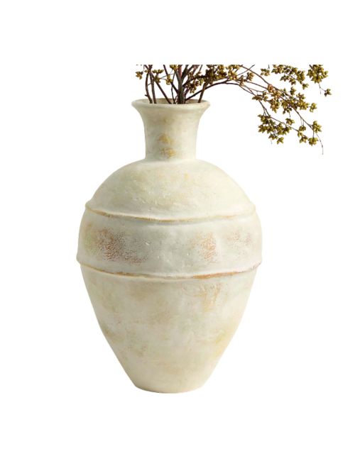 Museion Große cremefarbene Steingut-Tonvase von Jeremiah Brent