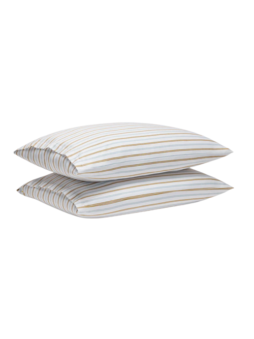 Tandem Stripe in Dried Grass Luxe Sateen Kissenbezug-Set