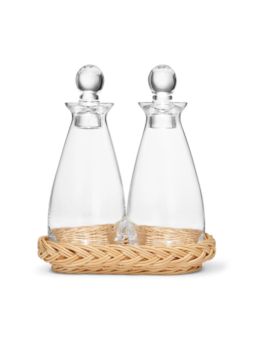 Freya Rattan Öl- und Essigflaschen-Set