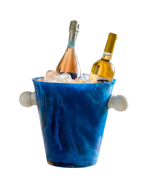 Blauer Eiskübel aus Kunstharz