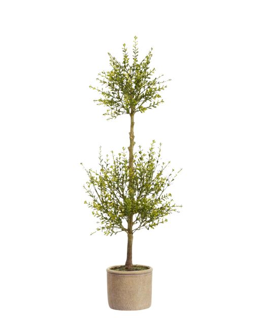Künstliche Myrtenblatt-Topiary-Pflanze im Zementtopf