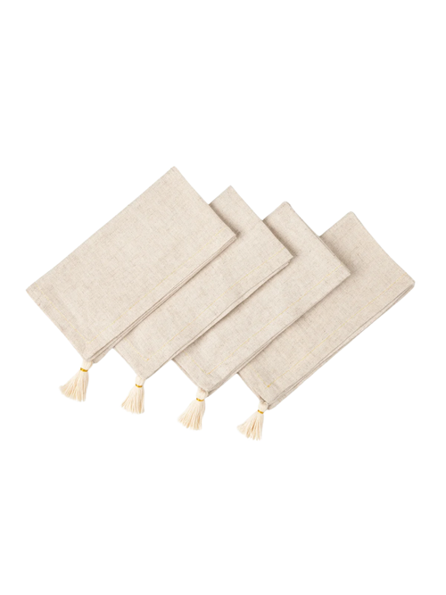 Quastenservietten, 4er-Set