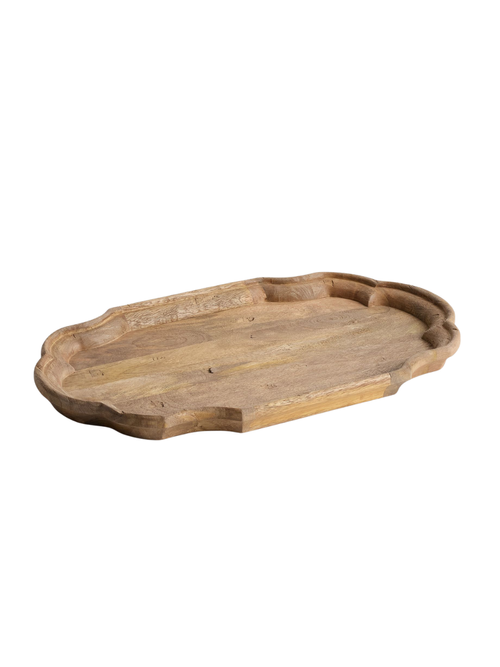 Jakobsmuscheltablett aus Mangoholz