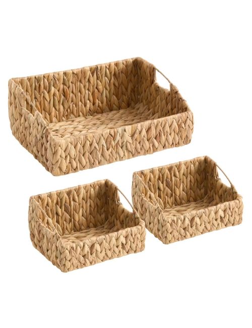 Ornavo Home 3er-Pack Aufbewahrungskörbe aus Wasserhyazinthe