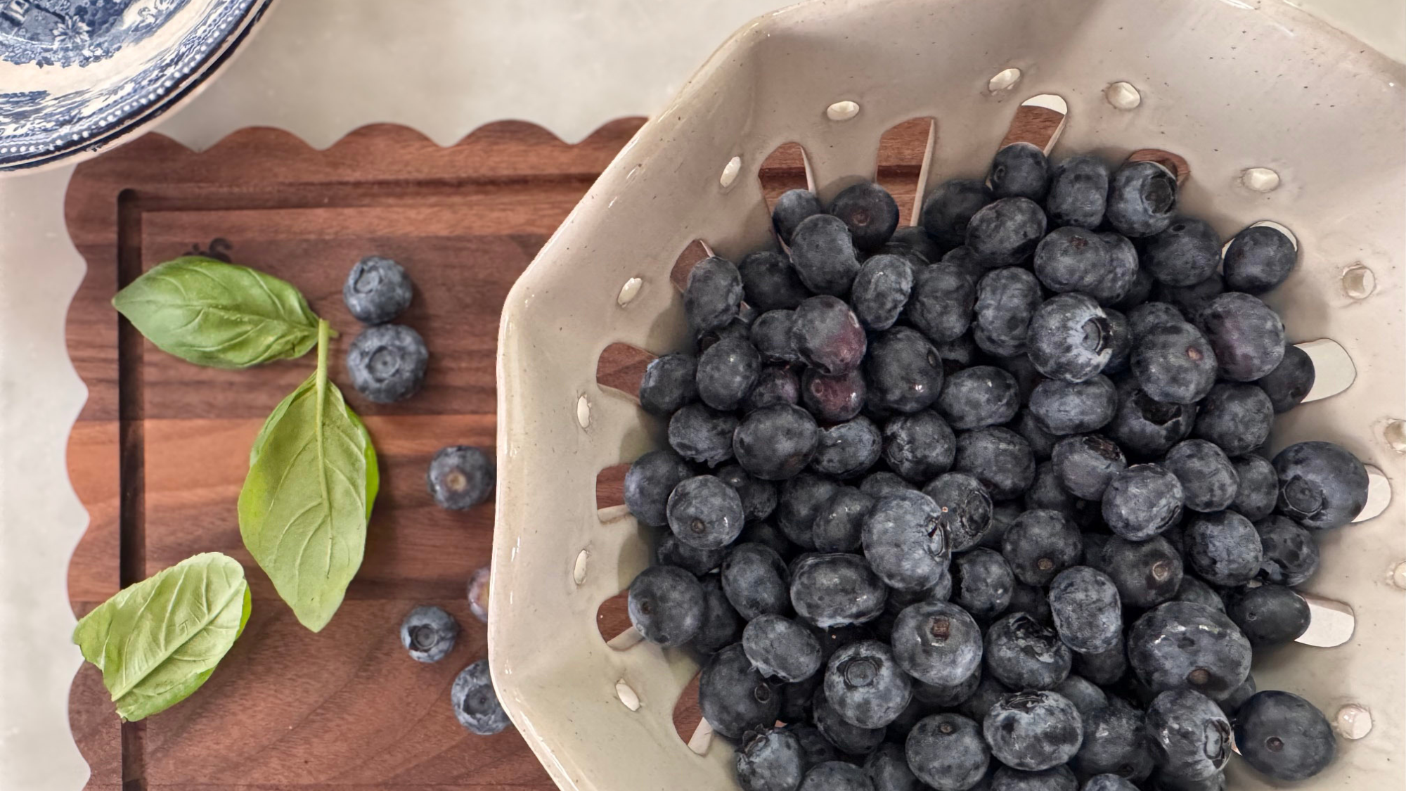 blueberries on a tray