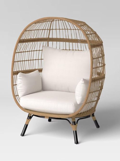 Steel Southport Outdoor Patio Egg Chair Schwarz – Schwelle
