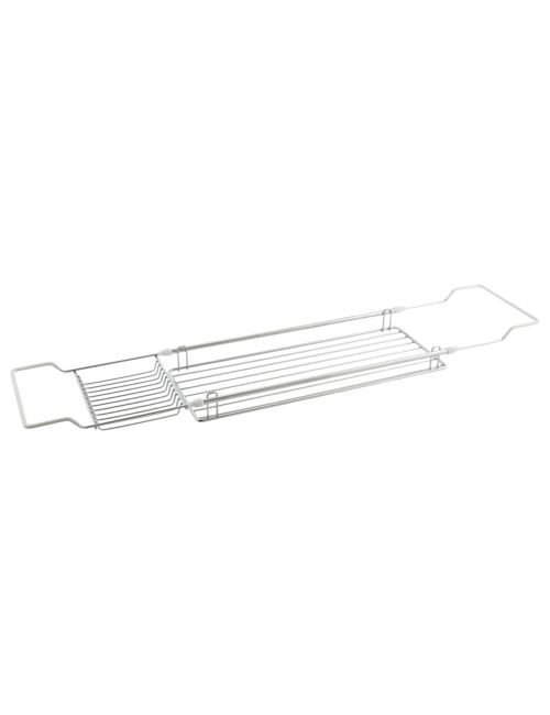 Erweiterbares Badezimmer-Organizer-Tablett aus Chrom