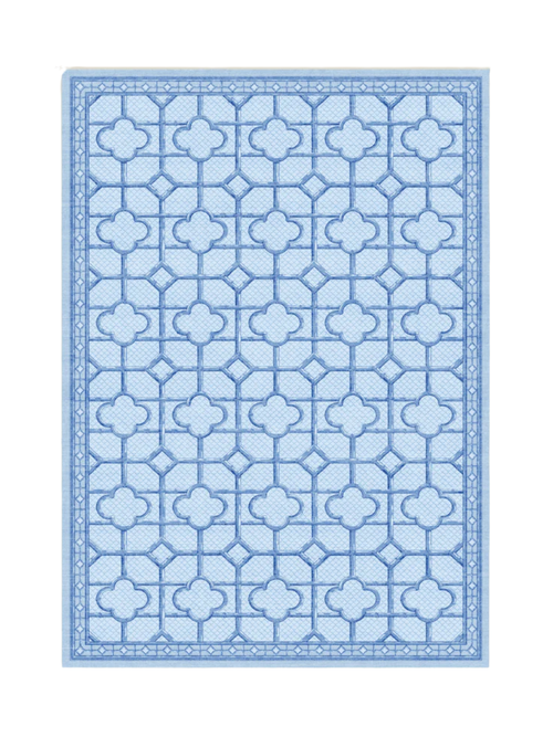 Mrs. Alice x Ruggable Shaded Bamboo Blue Outdoor-Teppich