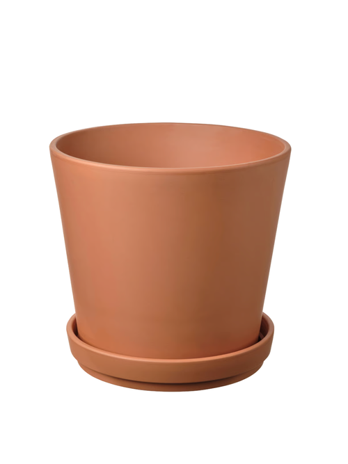 Blumentopf mit Untersetzer für den Außenbereich, Terrakotta