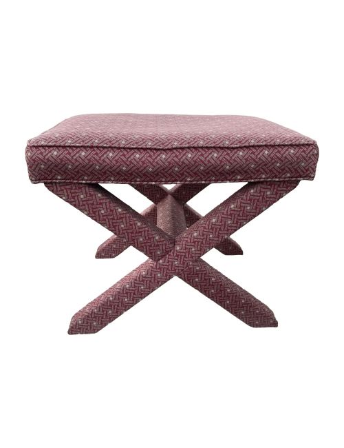 Osmanischer Hocker auf X-Basis aus der Mitte des Jahrhunderts