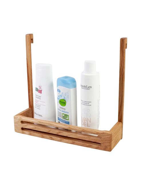 Badezimmer-Hängeregal aus Holz für Duschtüren