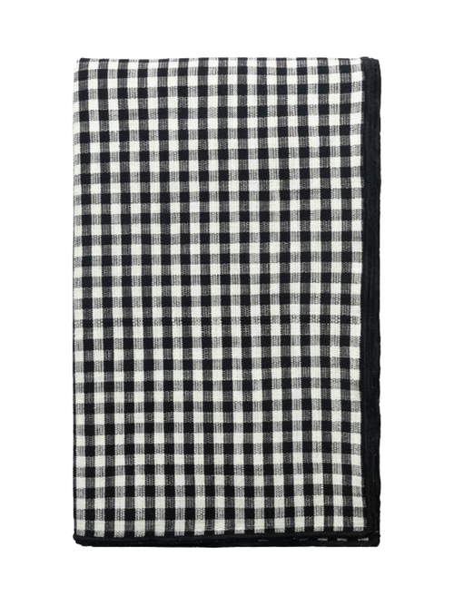 Schwarze Gingham-Tischdecke
