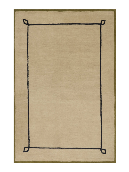 Serge Wollteppich mit Bordüre von Nate Berkus, 4' x 6'