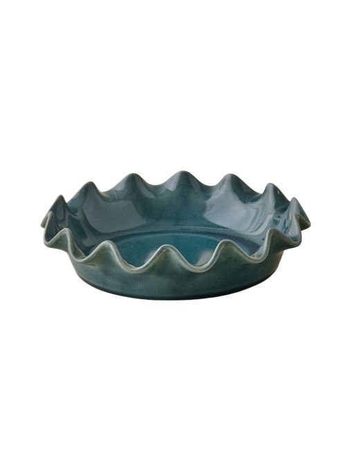 Blaue Vintage Kuchenform mit Wellenschliff