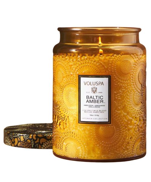 Voluspa Japonica baltische bernsteinfarbene Glaskerze