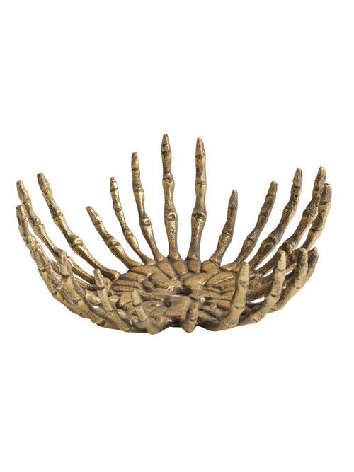 Skelett-Handschale aus Messing
