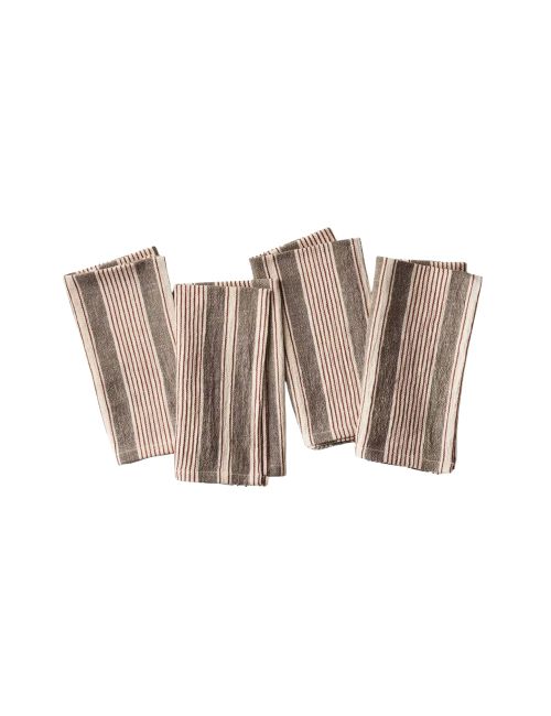 4er-Set Stoffservietten Toffee gestreift 