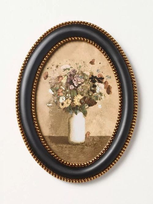 Oval gerahmte florale Wandkunst – Hearth & Hand™ mit Magnolie