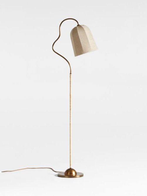 Allegra Schreibtischlampe aus Rattan und Leinen von Jake Arnold
