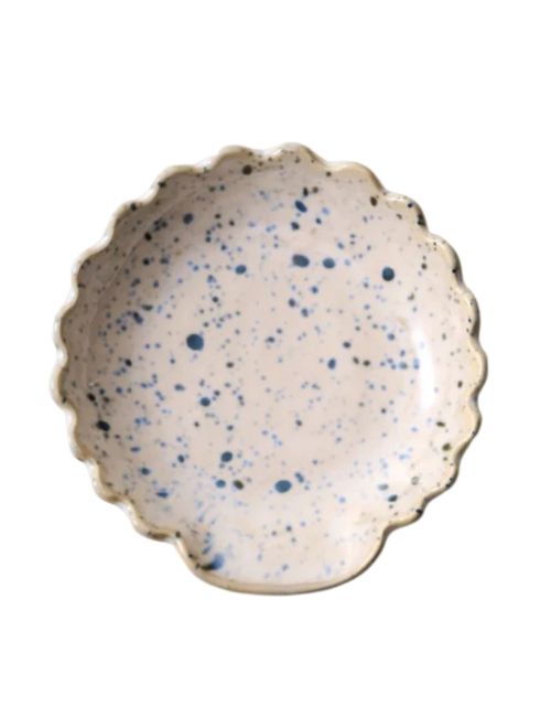 Blau gesprenkelte Löffelablage