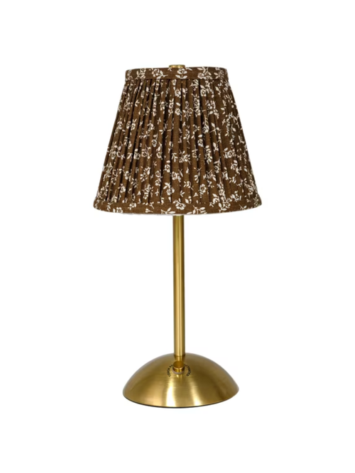 Braune, florale, wiederaufladbare Tischlampe