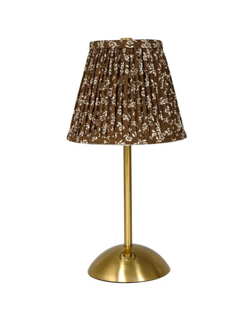 Braune, florale, wiederaufladbare Tischlampe