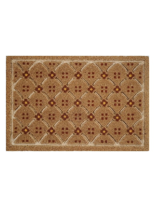 Kokosfaser-Fußmatte, 20 x 30 cm, Ogee-Blumenmuster mit rutschfester Unterseite