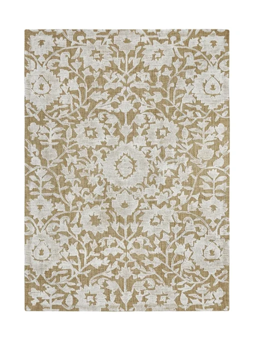 Flora-Wollteppich mit Blumenmuster für den Innenbereich, 5 Fuß x 7 Fuß